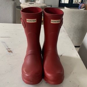 Red Hunter rain boots